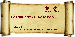 Malagurszki Kemenes névjegykártya